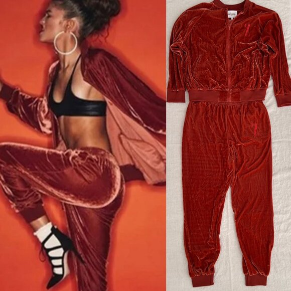 Daya by Zendaya Copper Velvet 2-Piece Track Suit UNISEX M / Monochrome Mid 2000s - Picture 1 of 16
